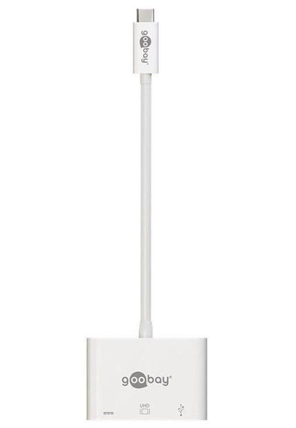 Multi adapter USB-C - USB-A + HDMI + USB-C PD 60W Goobay Biały