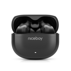 Niceboy Słuchawki Douszne Pins 4 Onyx Black Czarne ANC BT 6.0 IPX4 Do 28h