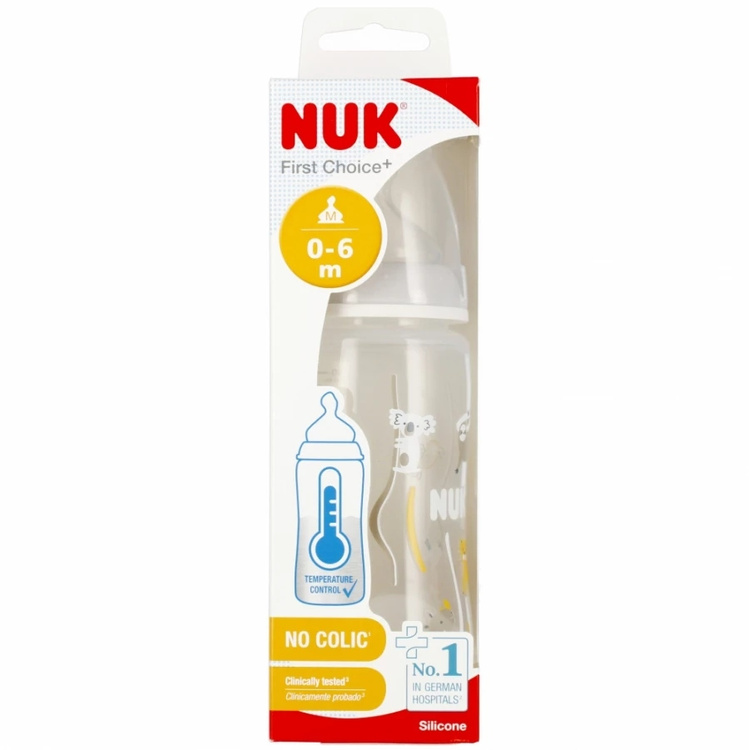 NUK butelka z wskaźnikiem temperatury 300ml 0-6m+ First Choice 
