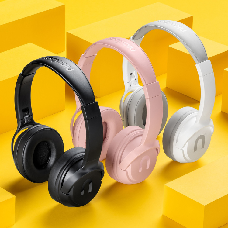 Niceboy Słuchawki Nauszne Hive Prodigy 4 WhiteMist Białe MaxxBass USB-C 50h