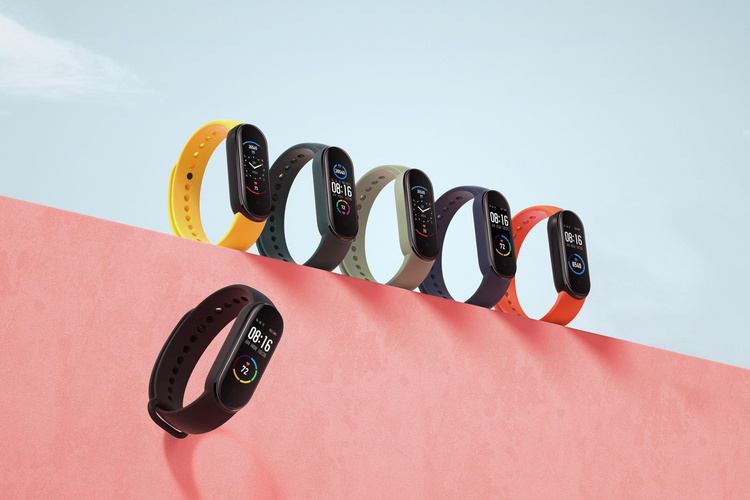 3 opaski Xiaomi Mi Smart Band 5 Strap 3-pack Niebieski Zółty Zielony TPU 