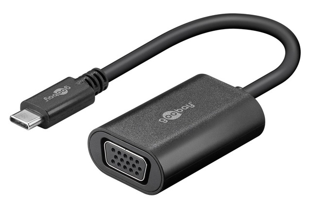 Adapter USB-C - VGA Goobay 0.2m Czarny