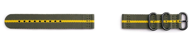 Pasek Samsung do Gear Sport Premium Nato Strap Szary - Żółty GP-R600BREECAH