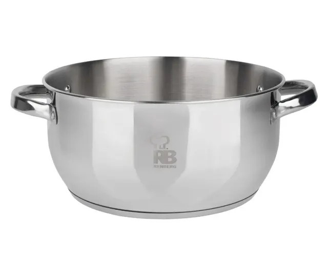 RENBERG Silver 10 elementów Zestaw 4 Garnków z Pokrywką + 2 Akcesoria