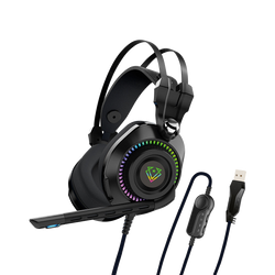 Vertux Słuchawki Audiophile 50mmWokółuszne Bogota Czarne  3,5mm RGB USB 105 dB