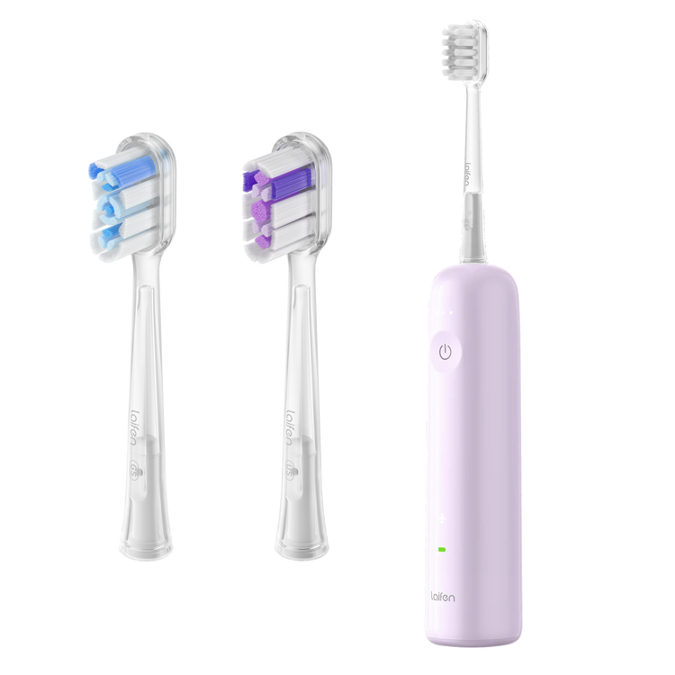 Laifen Szczoteczka do Zębów Soniczna Wave ABS Fioletowa 3 Główki Aplikacja