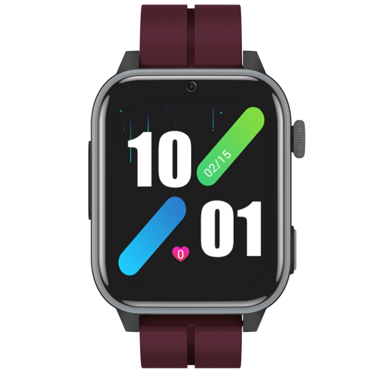 Bemi SmartWatch Senio Szary + Pasek Silikonowy Czerwony / Czerwone Wino