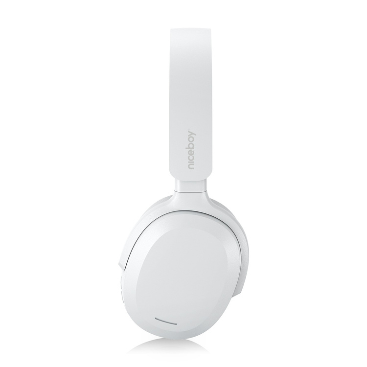 Niceboy Słuchawki Nauszne  Sora Arctic White Białe AUX AAC IPX4 BT 5.3 USBC