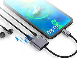 Adapter rozdzielający Beline  USB-C na USB-C/Jack 3,5mm Czarny