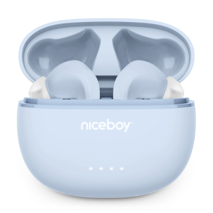 Niceboy Hive Pins 3 ANC Powder Blue Niebieskie do 40h IPX4 Korektor Aplikacja