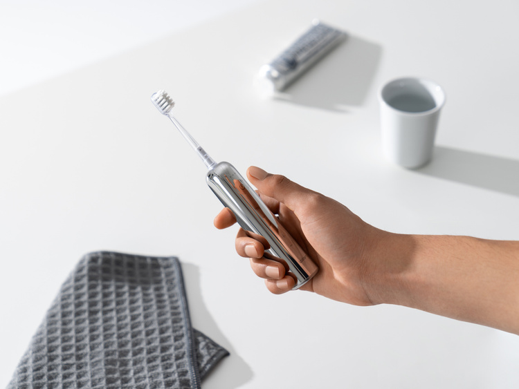 Laifen Szczoteczka do Zębów Soniczna Wave Stainless Steel Srebrna 3 Główki