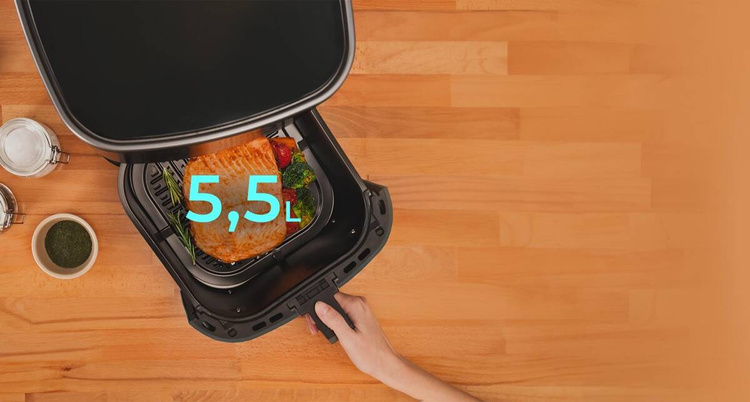 Frytkownica Beztłuszczowa Cecotec Cecofry Fantastik 5500 5.5l Czarna /OUTLET