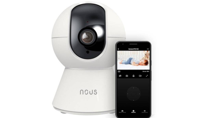 Inteligentna kamera wewnętrzna NOUS W5 PTZ IP 3MP Wi-Fi / P2P Full HD Biała /OUTLET