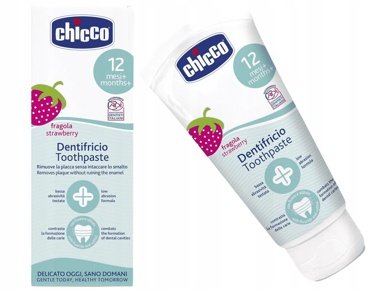  Chicco pasta do zębów dla dzieci w wieku 12 m+ truskawkowa 50 ml
