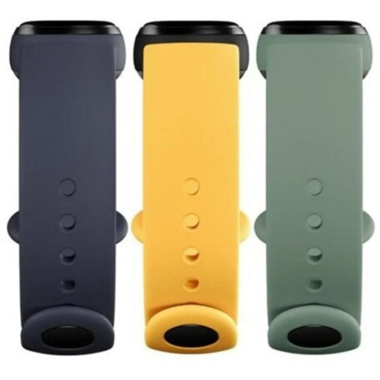 3 opaski Xiaomi Mi Smart Band 5 Strap 3-pack Niebieski Zółty Zielony TPU 