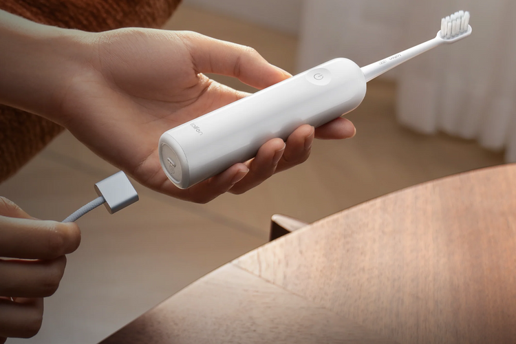 Laifen Szczoteczka do Zębów Soniczna Wave ABS Różowa Głowki 6 szt. Aplikacja Gift Box