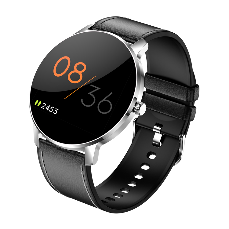 Smartwatch Bemi ARI Srebrny Dwa Paski Chrom/Czarny