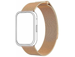 Pasek do smartwatcha Topp Huawei Watch Fit Różowe złoto Siateczka Stalowa