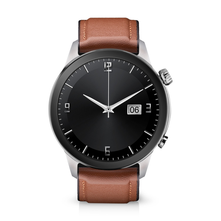 Niceboy Watch GTR 2 Frozen Silver Srebrna Koperta Brązowy Pasek AMOLED IP67