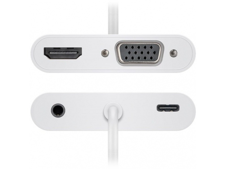 Multi adapter USB-C - HDMI + VGA + audio 3.5mm + USB-C PD 100 W Goobay Biały 