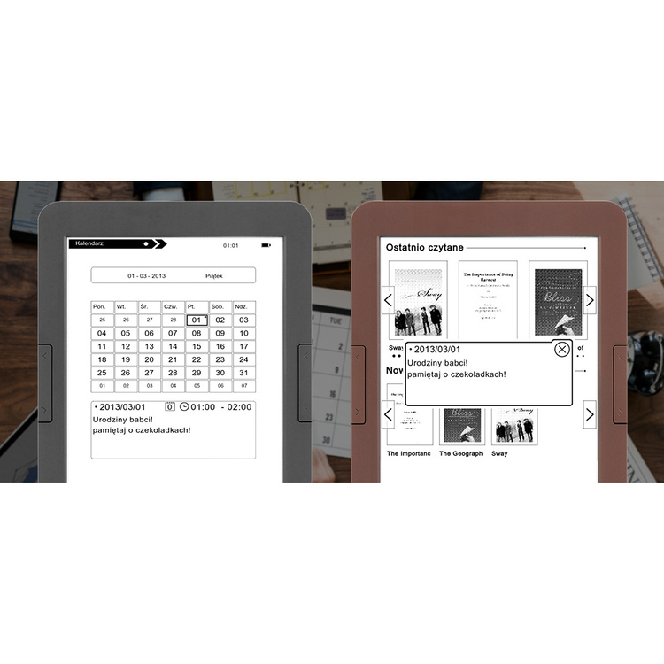 Czytnik do e-booków BEMI Cognita+ Brązowy 4GB 6 Cali 1800mAh E-INK Carta /OUTLET