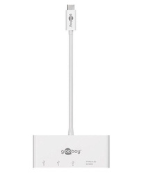 Multi adapter USB-C - 3x USB-A + MicroSD+SD/MCC Goobay Biały