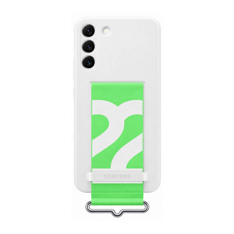 Etui Samsung Silicone Cover with Starap Biały do Galaxy S22 (EF-GS901TWEGWW)