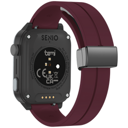 Bemi SmartWatch Senio Szary + Pasek Silikonowy Czerwony / Czerwone Wino