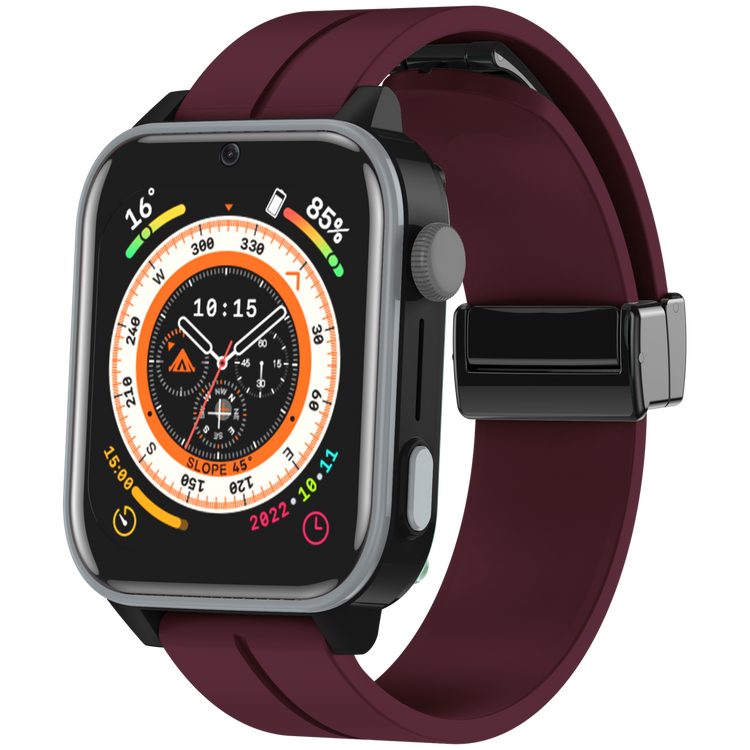 Bemi SmartWatch Senio Szary + Pasek Silikonowy Czerwony / Czerwone Wino