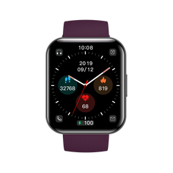 Bemi SmartWatch Exo Czarny + Pasek Silikonowy Czerwony / Czerwone Wino
