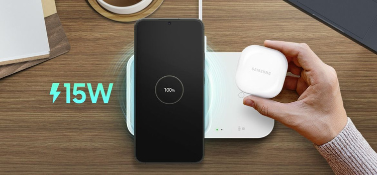 Bezprzewodowa ładowarka Samsung Super Fast Wireless Charger Duo Czarna Bez Ładowarki Sieciowej