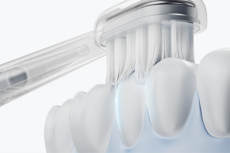 Laifen Szczoteczka do Zębów Soniczna Wave ABS Fioletowa 3 Główki Aplikacja