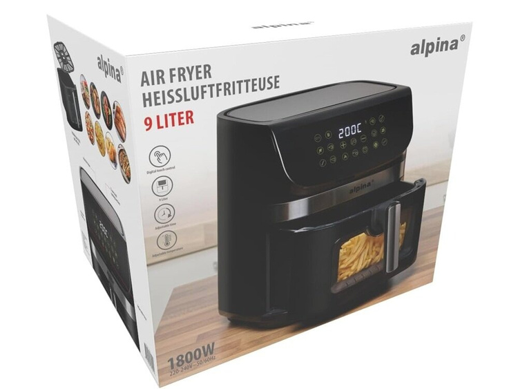 Air Fryer Frytkownica beztłuszczowa Alpina A9 1800W 9L