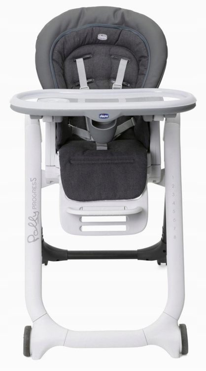 POLLY PROGRES5 5w1 Chicco 0m+ Krzesełko do karmienia - GREY MELANGE