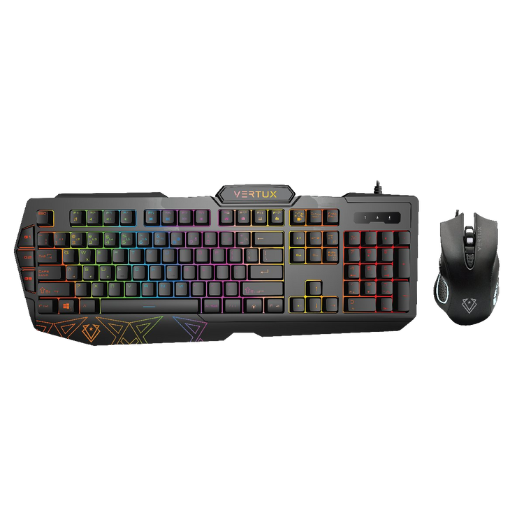 Vertux 26 anti-ghosting Zestaw Gamingowy Mysz Klawiatura VENDETTA 3200 DPI RGB LED 