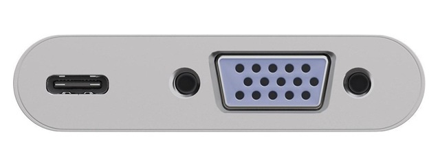 Adapter USB-C - VGA + USB-C Goobay Biały