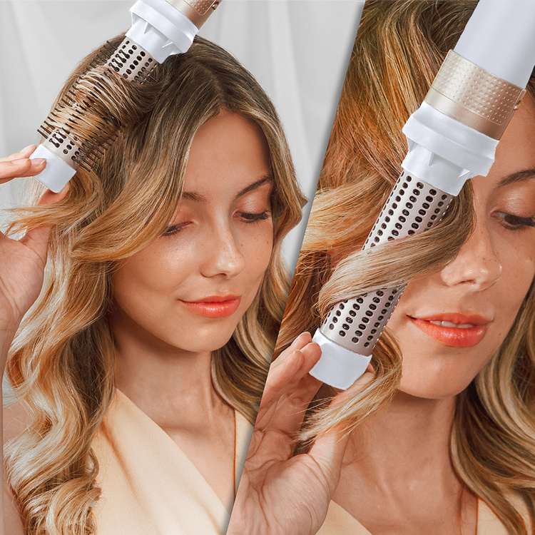 Cecotec Lokówko-suszarka CeramicCare 12in1 AirGlam Champagne