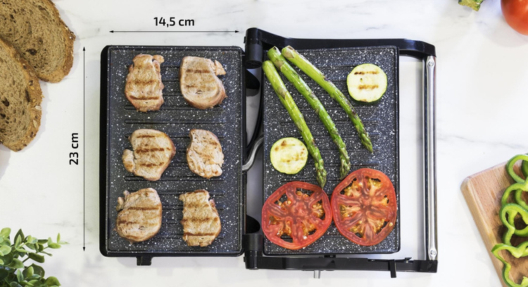 Cecotec Grill elektryczny Rock-n-Grill 750 Full Open 3011
