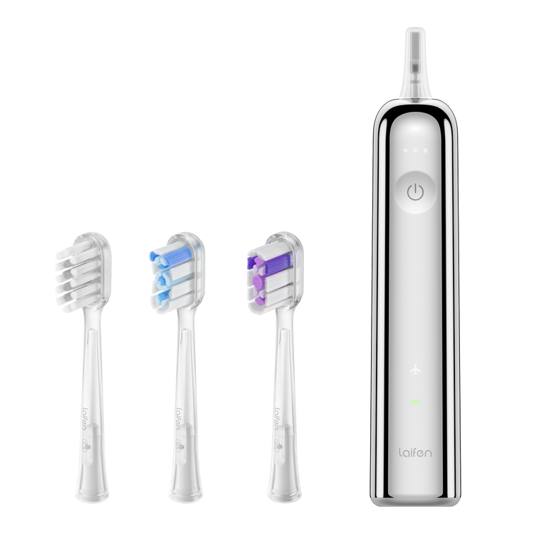 Laifen Szczoteczka do Zębów Soniczna Wave Stainless Steel Srebrna 3 Główki
