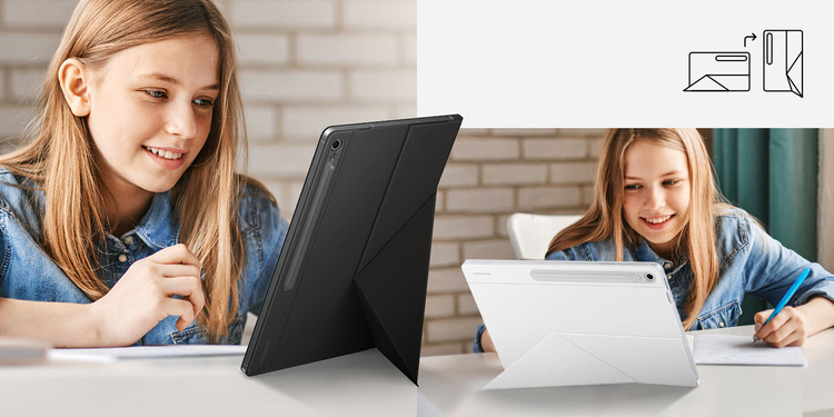Etui Samsung Smart Book Cover Czarny do Galaxy Tab S10 FE+ i S10FE+ 5G Case
