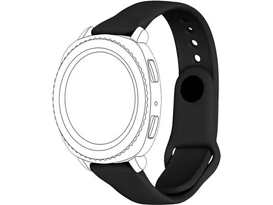 Pasek Topp do Smartwatcha Samsung Gear Sport, Galaxy Watch 42 mm, Galaxy Watch Active / Garmin Vivomove, Vivoactive 3 Silikonowy Czarny