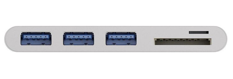 Multi adapter USB-C - 3x USB-A + MicroSD+SD/MCC Goobay Biały