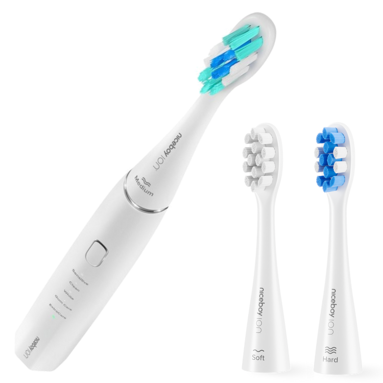 Niceboy ION Sonic Szczoteczka Soniczna 43000 drgań 6 końcówki Biała + Czarna 