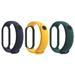 3 opaski Xiaomi Mi Smart Band 5 Strap 3-pack Niebieski Zółty Zielony TPU