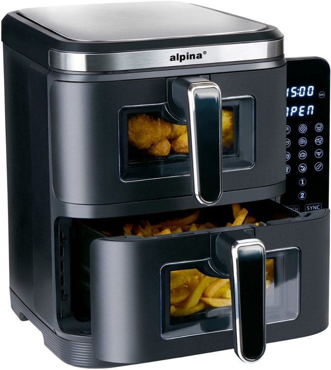 Air Fryer Frytkownica beztłuszczowa Alpina XXL 11L 2800W Dwukomorowa