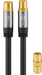 Kabel antenowy koncentryczny ekranowany Przyłącze TV 1m Czarny Goobay