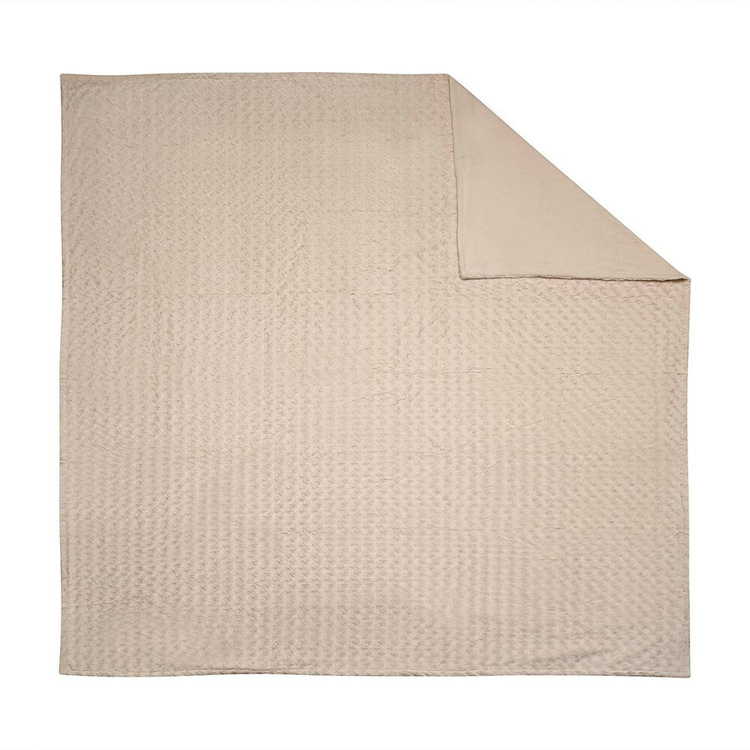 Narzuta na Łóżko Futrzana 200 x 220cm Smukee Home Dwustronna Beżowa