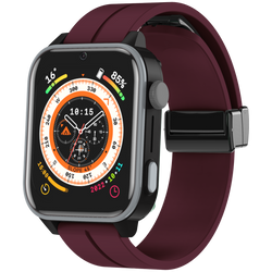 Bemi SmartWatch Senio Szary + Pasek Silikonowy Czerwony / Czerwone Wino