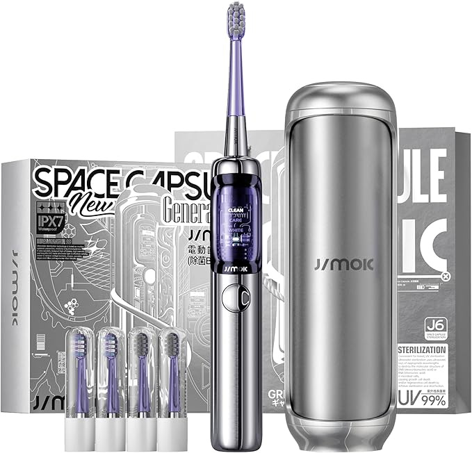 Jimok J6 Capsule Silver - Grey Szczoteczka Soniczna + 4 końcówki