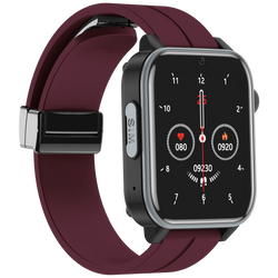 Bemi SmartWatch Senio Szary + Pasek Silikonowy Czerwony / Czerwone Wino